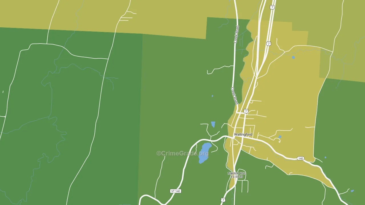 Clarendon, VT Map of Vehicle Theft Rates