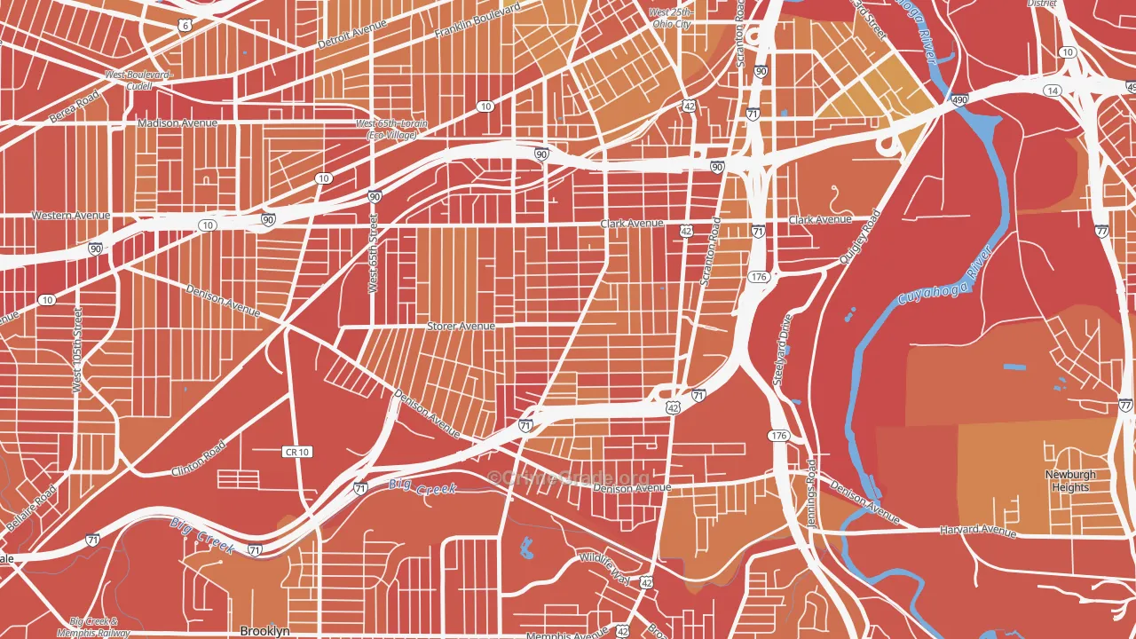 Clark-Fulton, Cleveland, OH Map of Vehicle Theft Rates