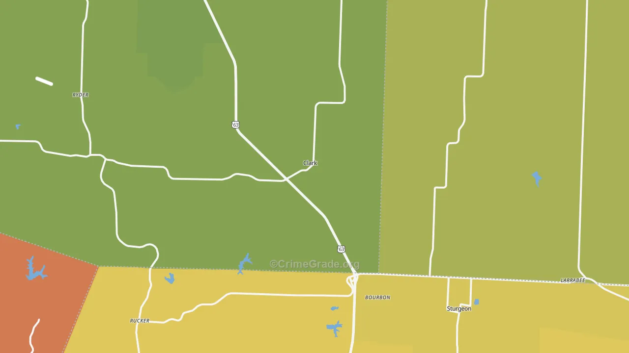 Clark, MO Map of Vehicle Theft Rates
