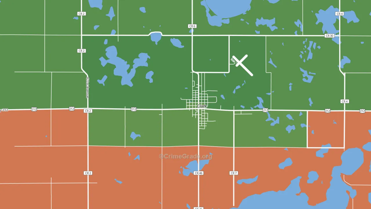 Clark, SD Map of Vehicle Theft Rates