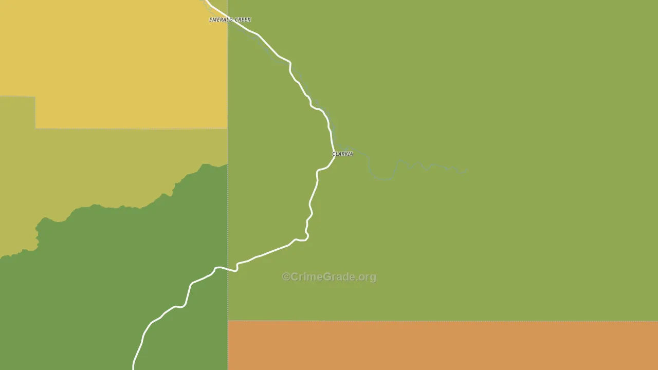Clarkia, ID Map of Vehicle Theft Rates