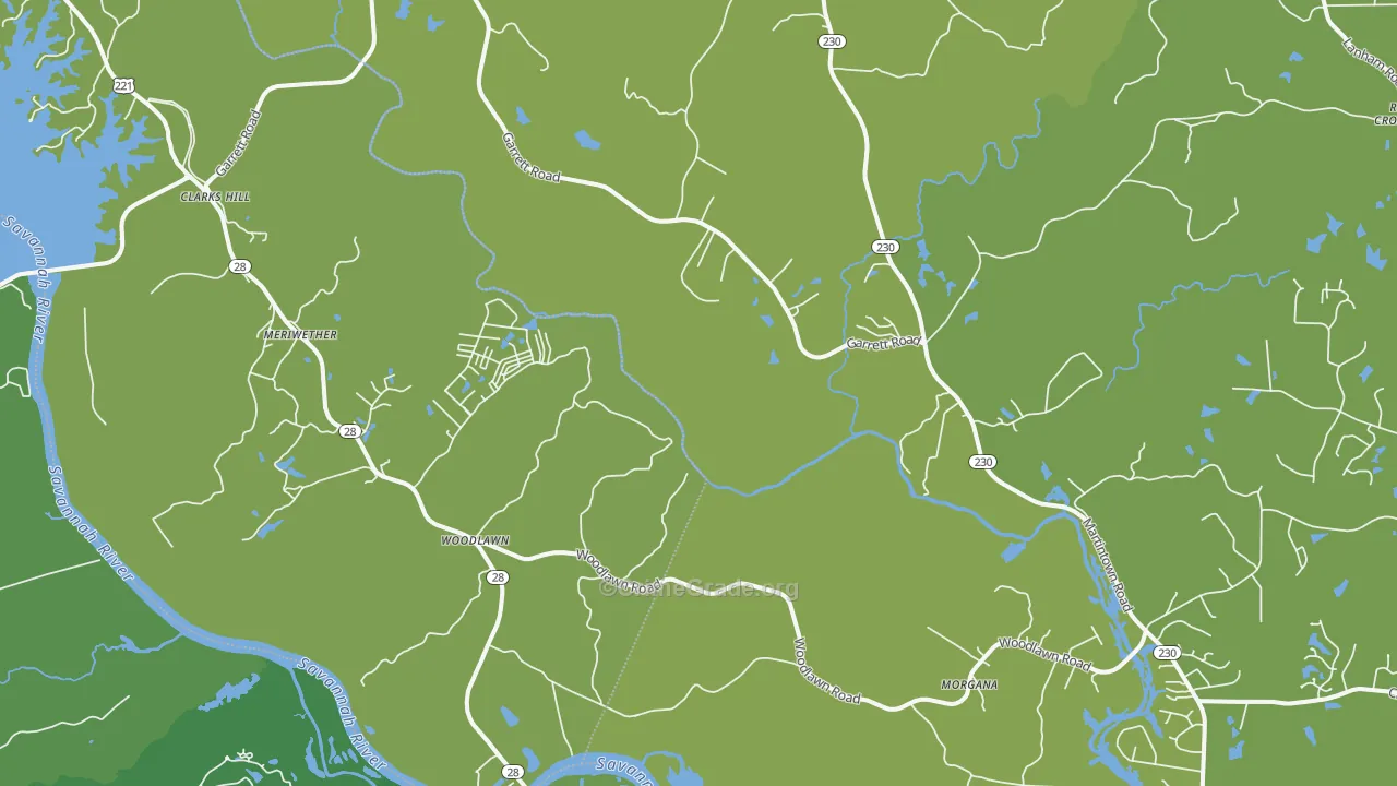 Clarks Hill, SC Map of Vehicle Theft Rates