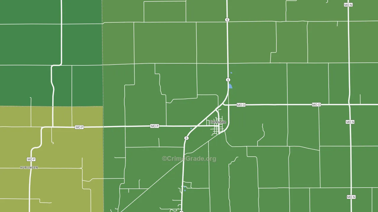 Clarksdale, MO Map of Vehicle Theft Rates