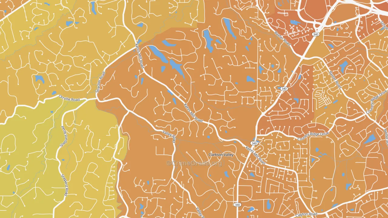 Clarkson Valley, MO Map of Vehicle Theft Rates