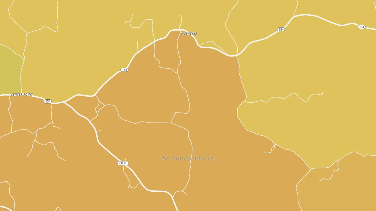 Clarksville, AL Map of Vehicle Theft Rates