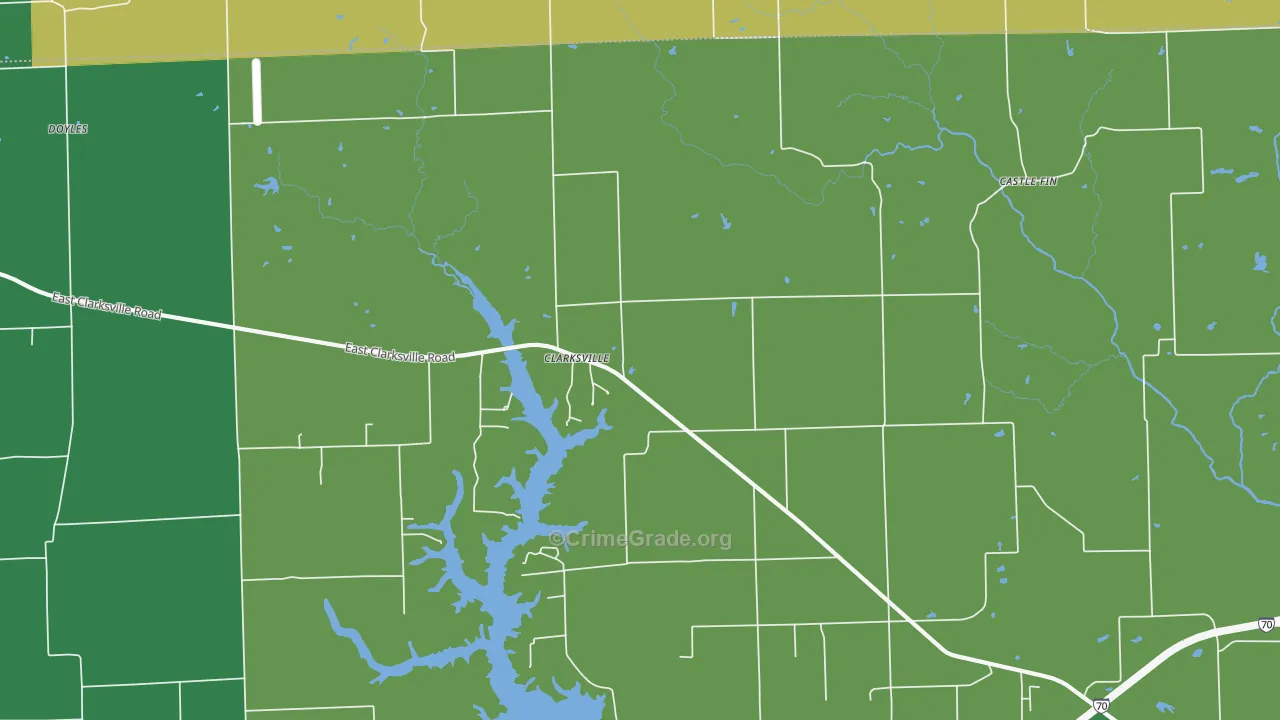 Clarksville, IL Map of Vehicle Theft Rates