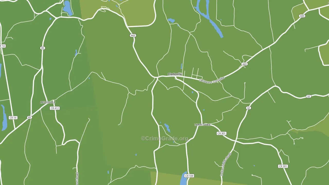 Clarksville, NY Map of Vehicle Theft Rates