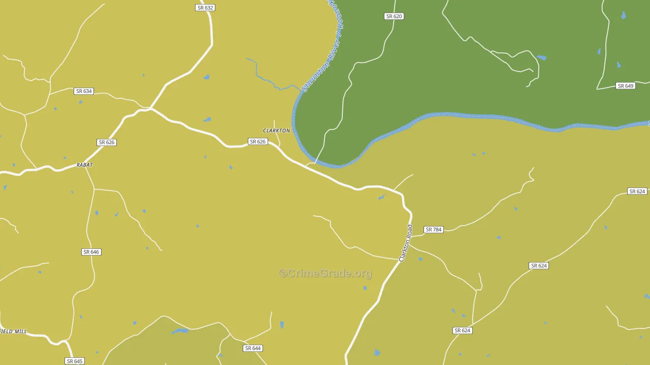 Clarkton, VA Map of Vehicle Theft Rates