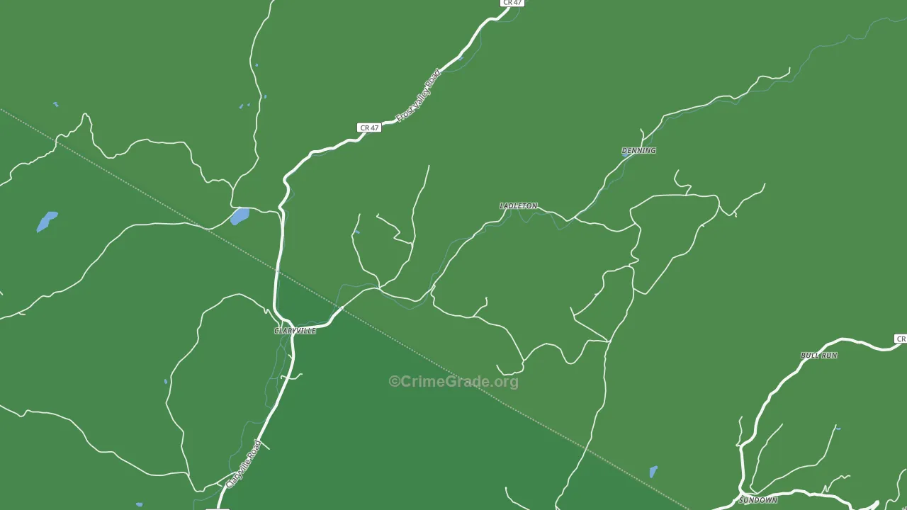 Claryville, NY Map of Vehicle Theft Rates