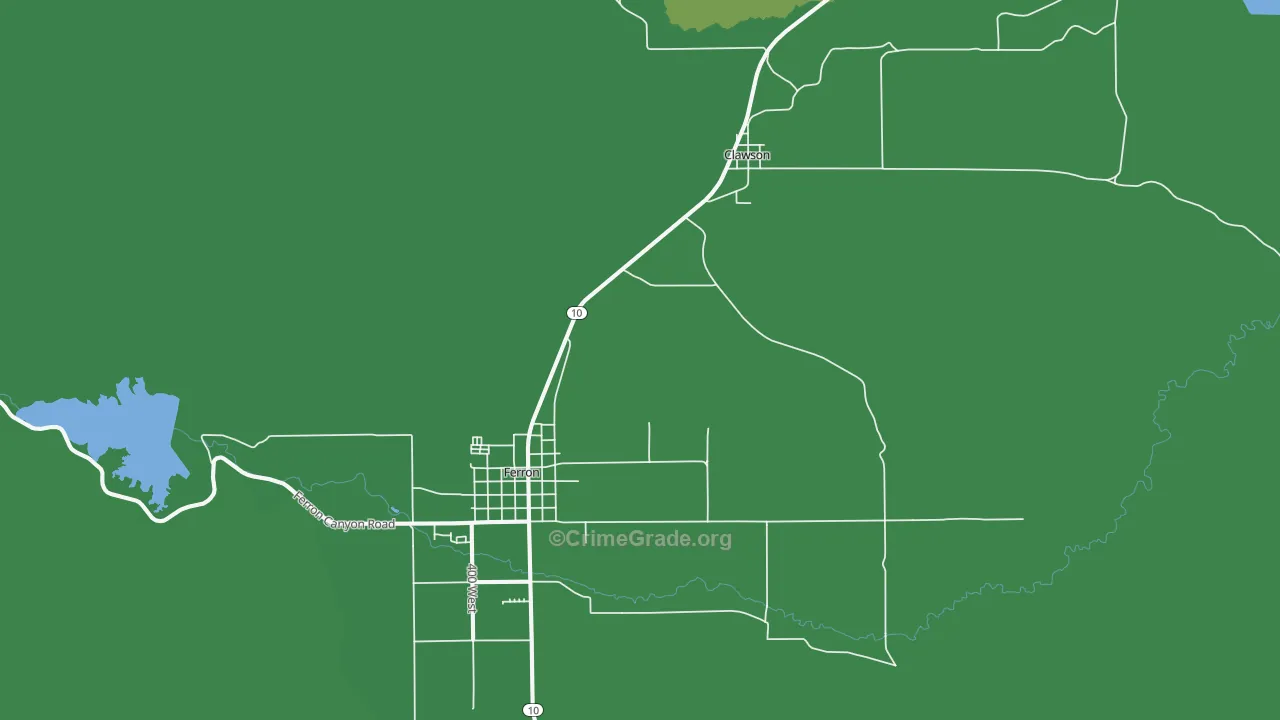 Clawson, UT Map of Vehicle Theft Rates