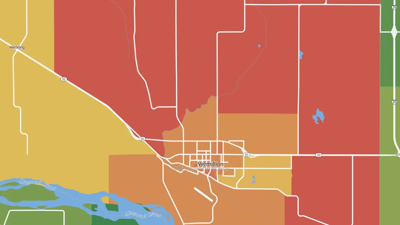 Clay County, SD Map of Vehicle Theft Rates