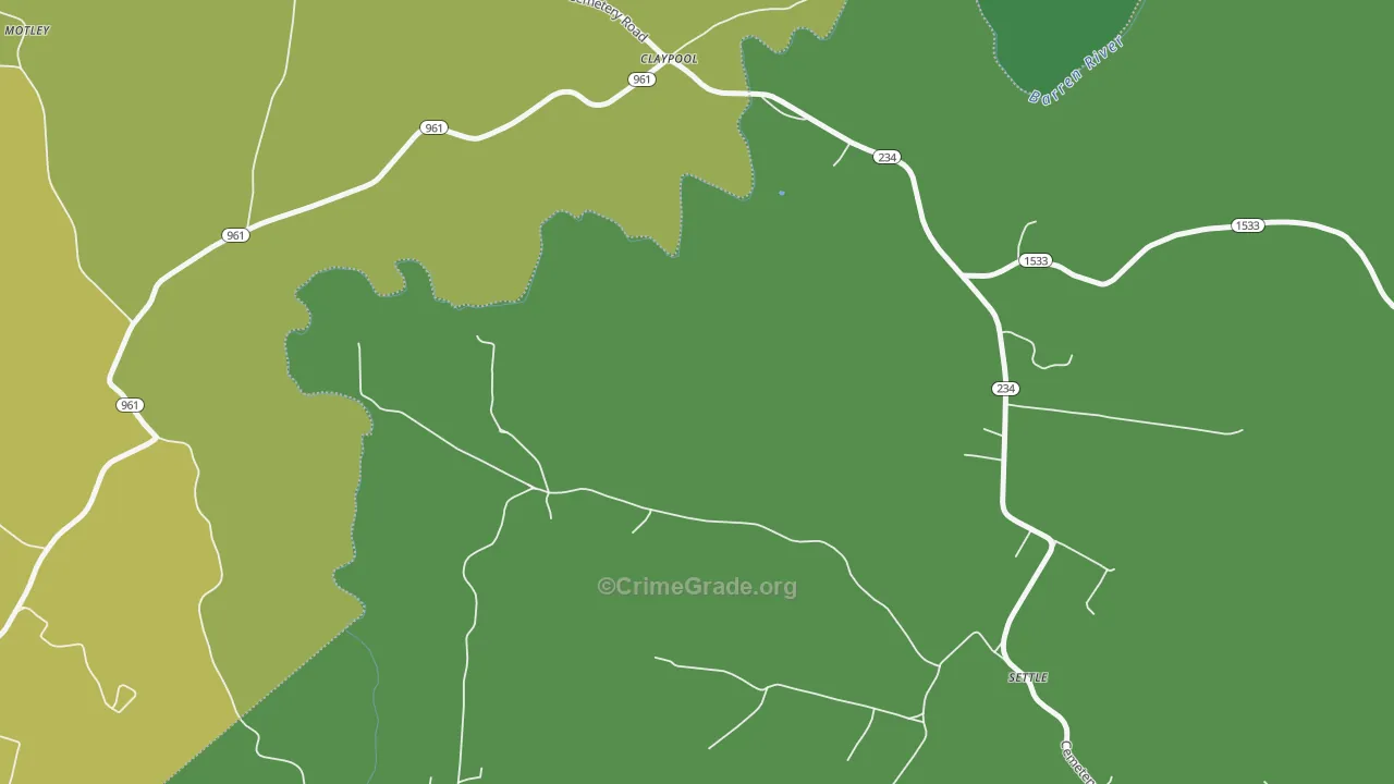Claypool, KY Map of Vehicle Theft Rates