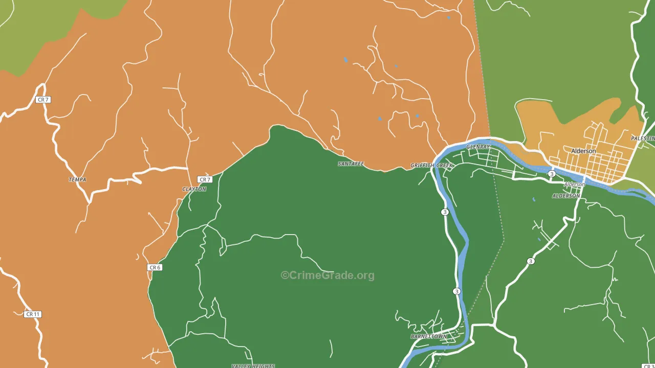 Clayton, WV Map of Vehicle Theft Rates