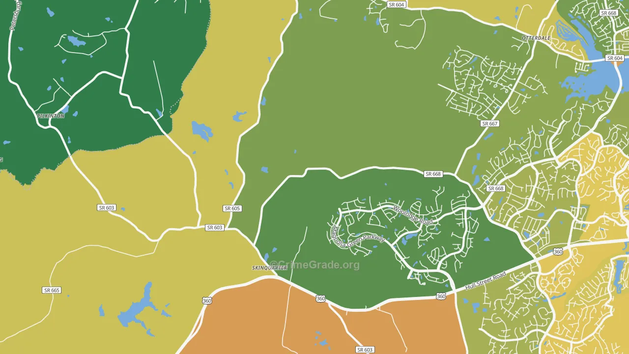 Clayville, VA Map of Vehicle Theft Rates