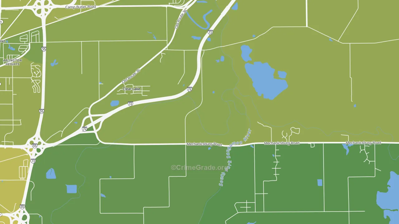 Clear Lake, IL Map of Vehicle Theft Rates