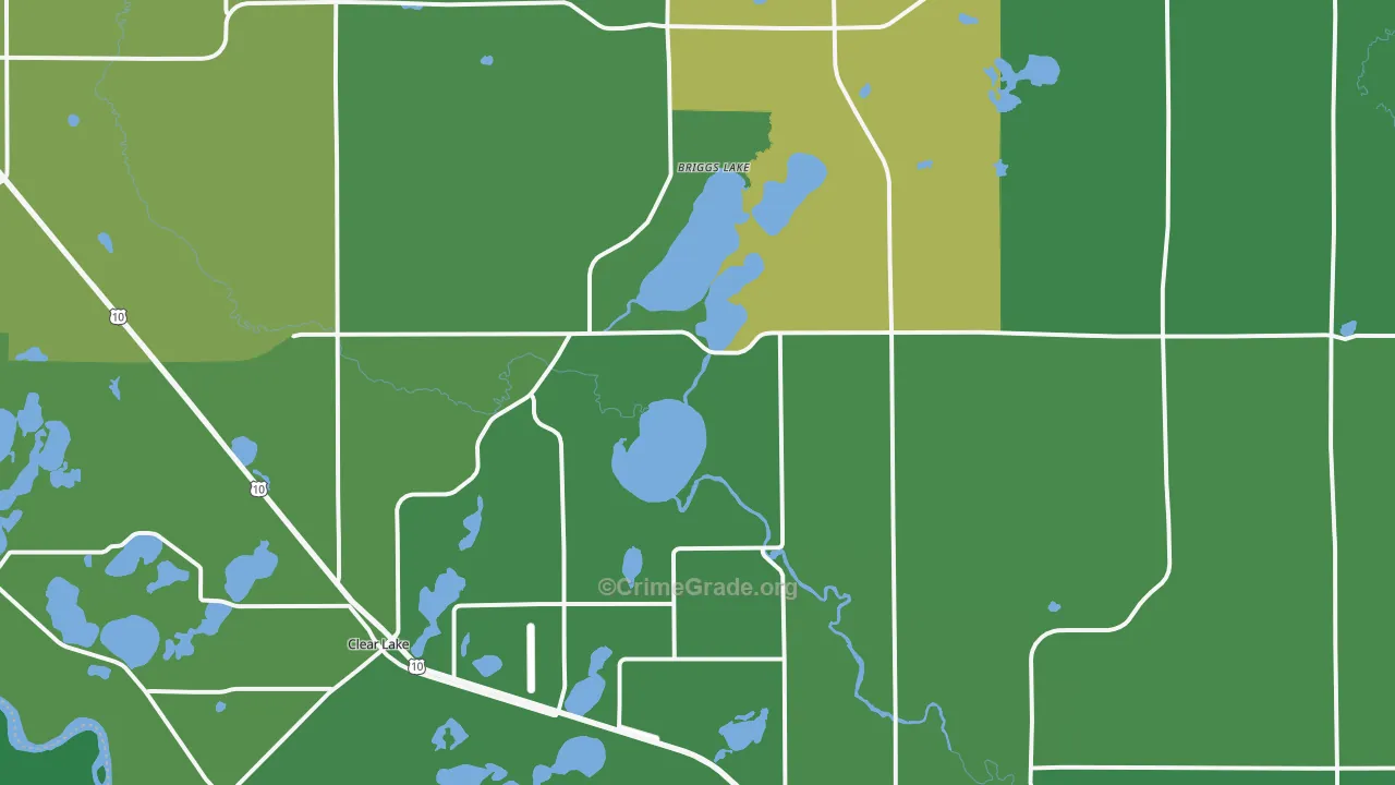 Clear Lake, MN Map of Vehicle Theft Rates