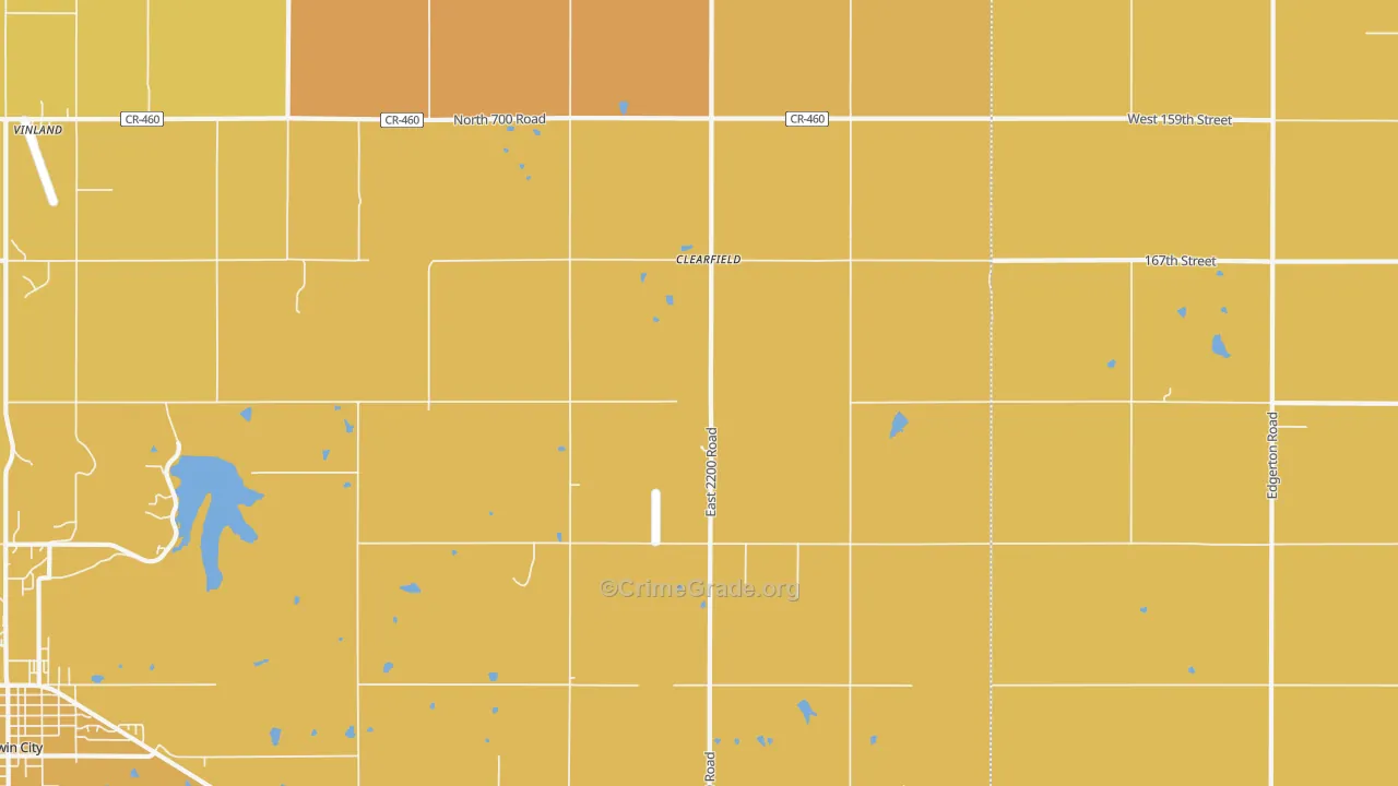 Clearfield, KS Map of Vehicle Theft Rates