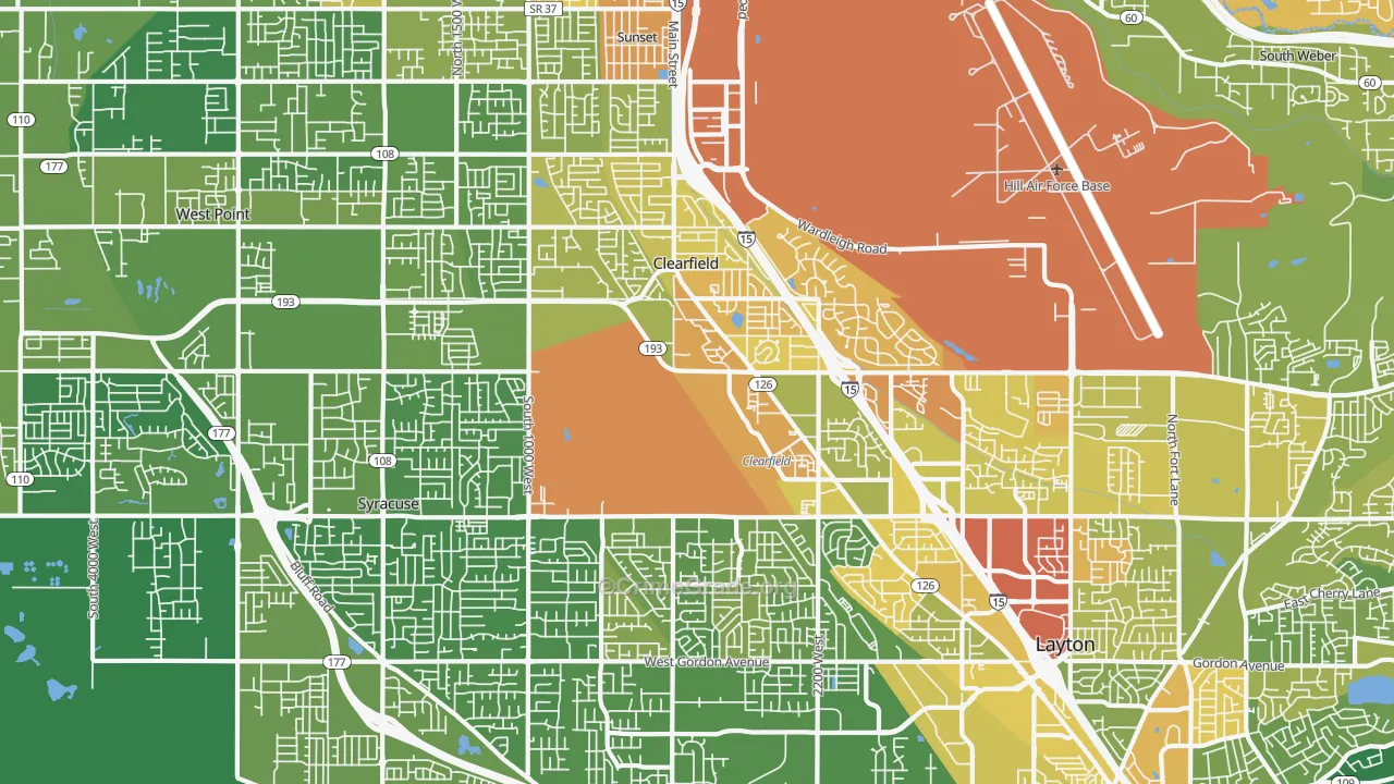 Clearfield, UT Map of Vehicle Theft Rates