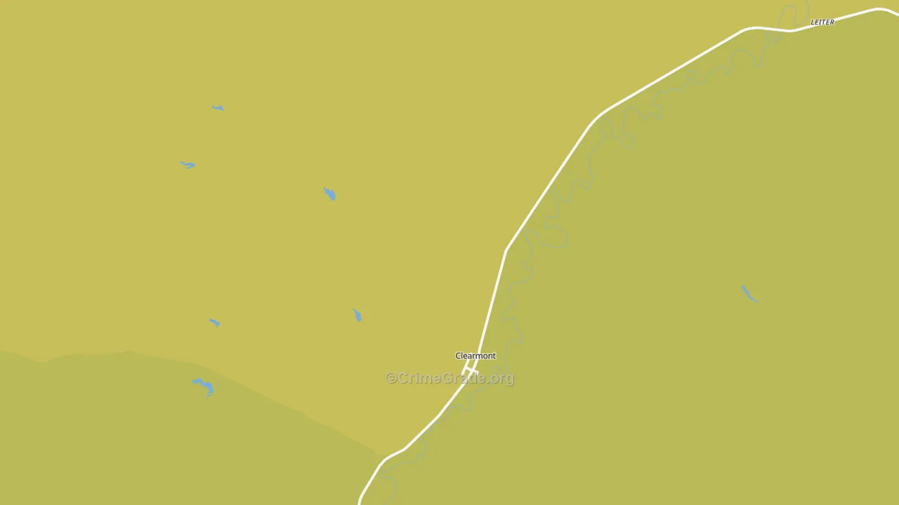Clearmont, WY Map of Vehicle Theft Rates