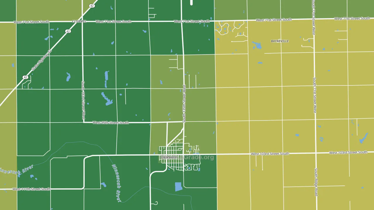 Clearwater, KS Map of Vehicle Theft Rates