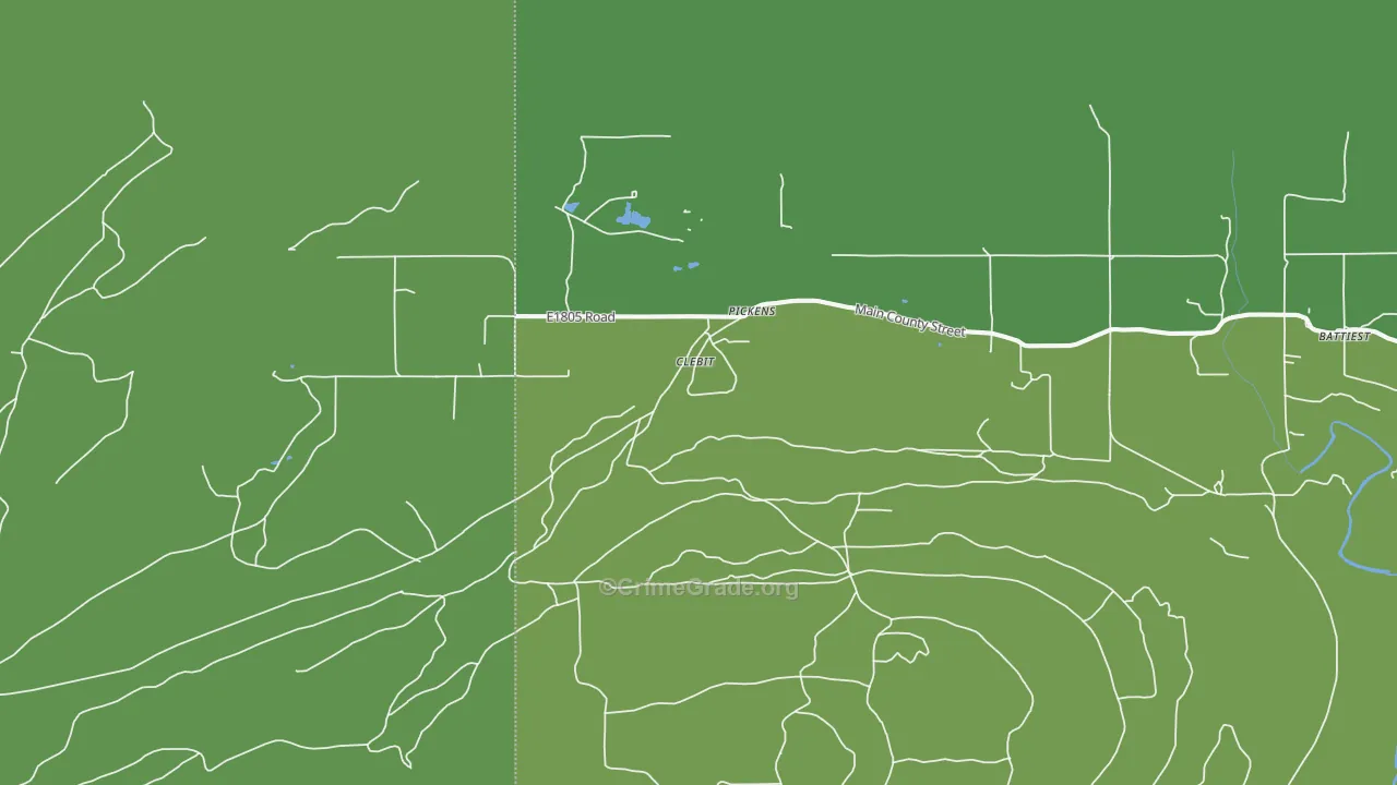 Clebit, OK Map of Vehicle Theft Rates