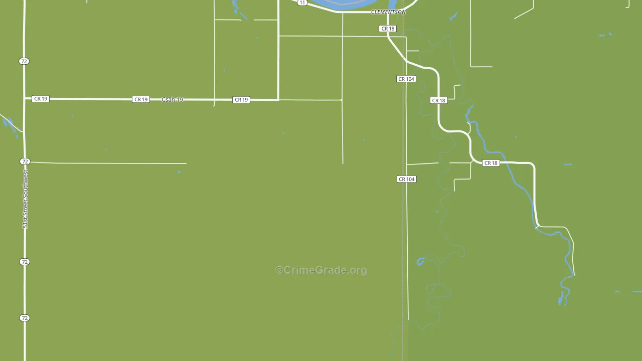 Clementson, MN Map of Vehicle Theft Rates