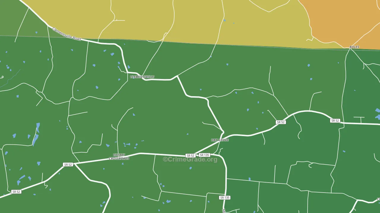Clementsville, TN Map of Vehicle Theft Rates
