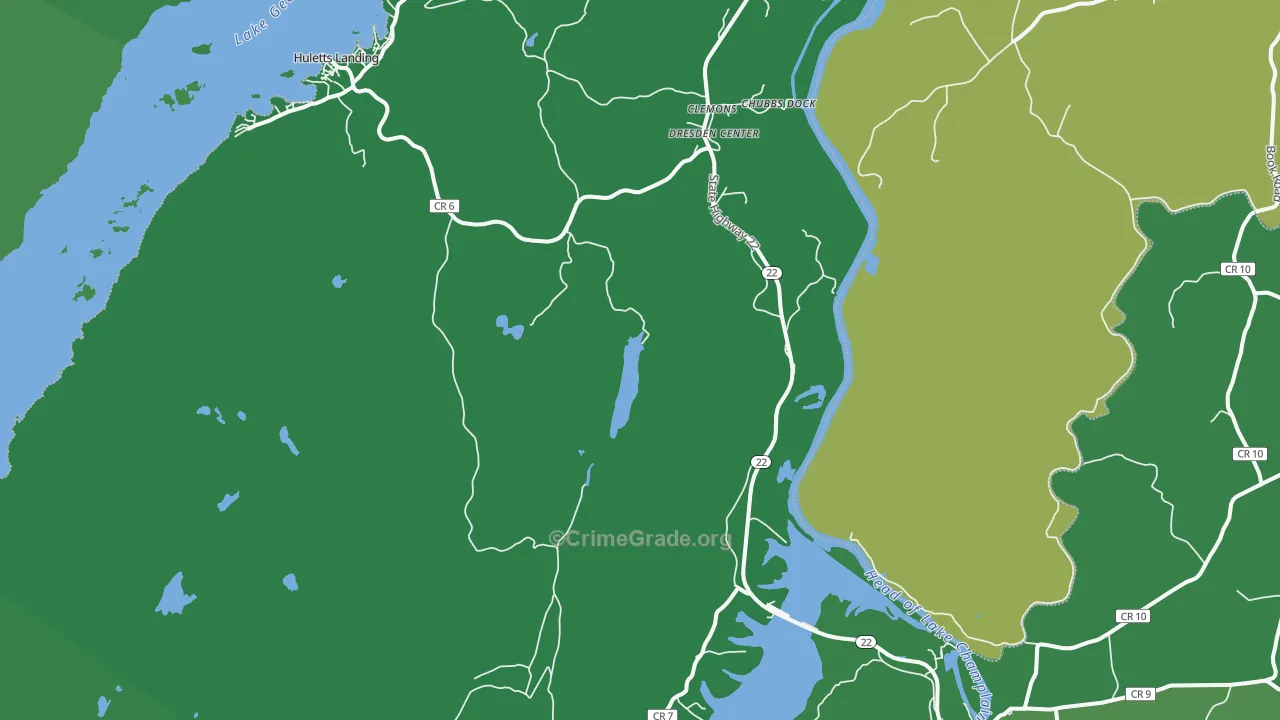 Clemons, NY Map of Vehicle Theft Rates