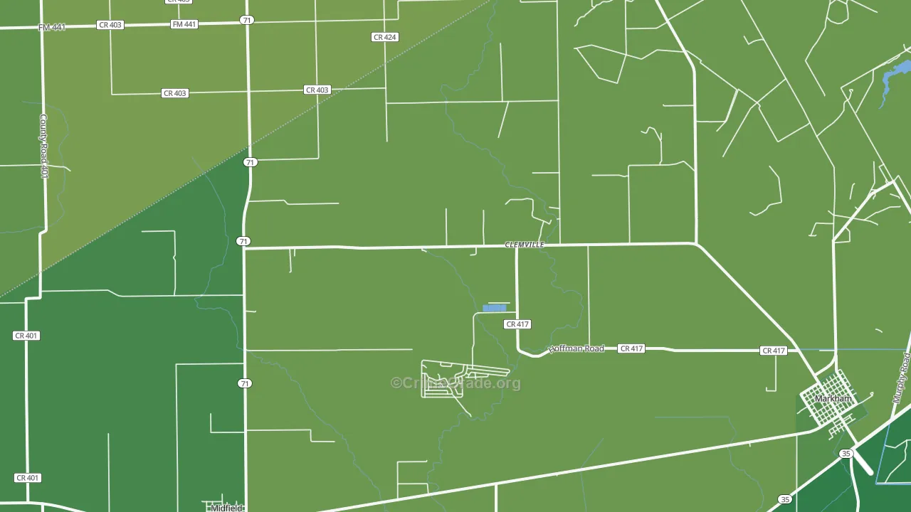 Clemville, TX Map of Vehicle Theft Rates
