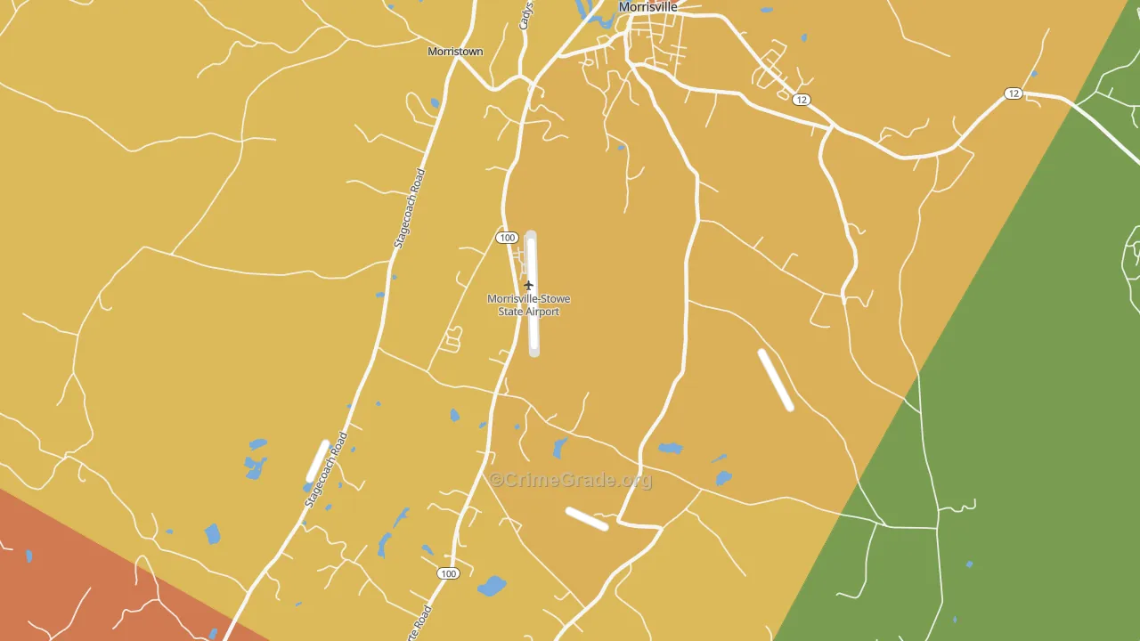 Cleveland Corner, VT Map of Vehicle Theft Rates