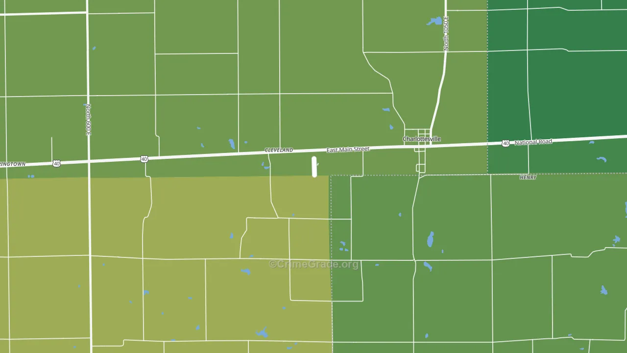 Cleveland, IN Map of Vehicle Theft Rates