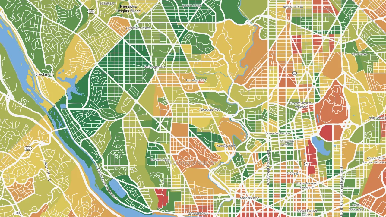Cleveland Park, Washington, DC Map of Vehicle Theft Rates