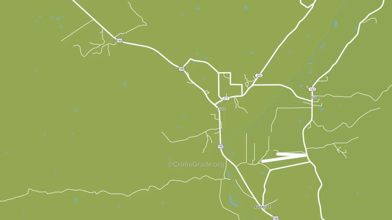 Cliff, NM Map of Vehicle Theft Rates