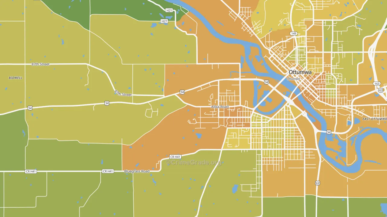 Cliffland, IA Map of Vehicle Theft Rates