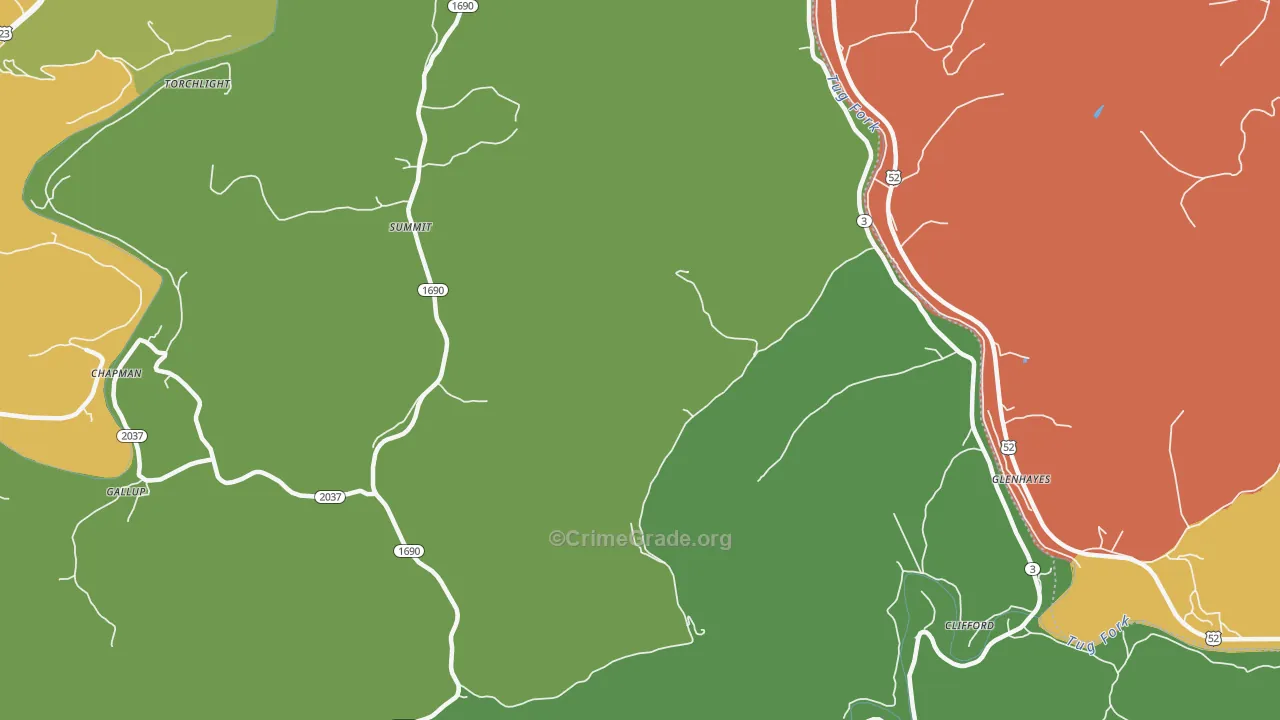 Clifford, KY Map of Vehicle Theft Rates
