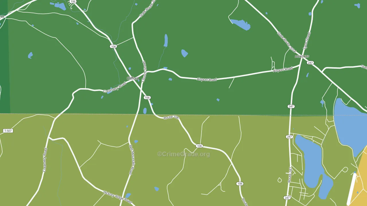 Clifford, PA Map of Vehicle Theft Rates
