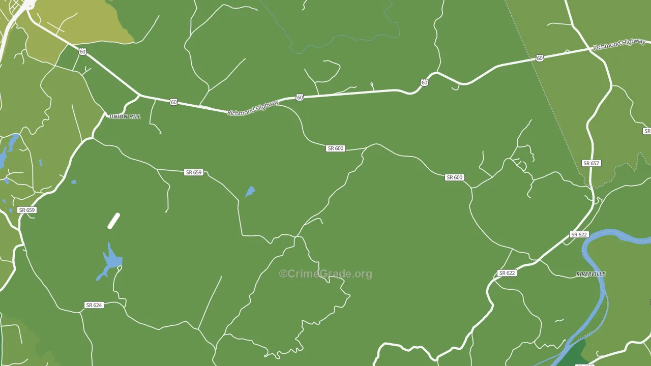 Clifford, VA Map of Vehicle Theft Rates