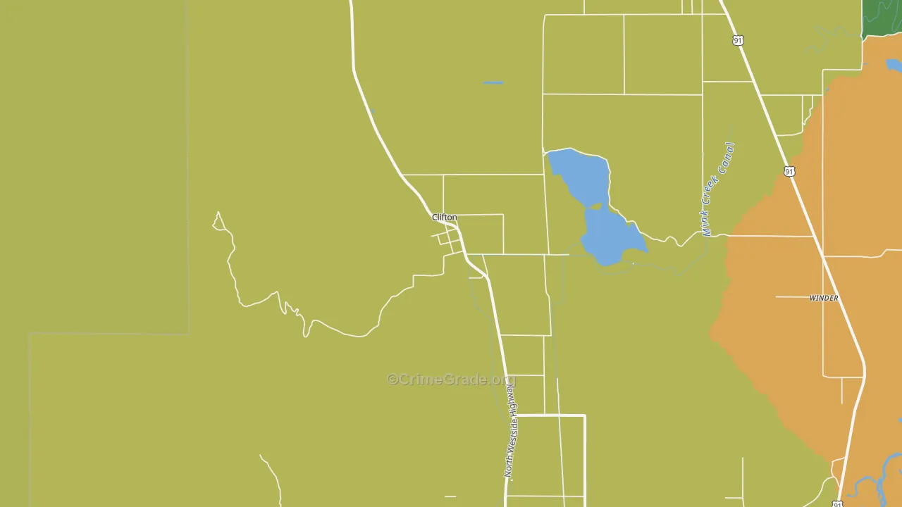 Clifton, ID Map of Vehicle Theft Rates