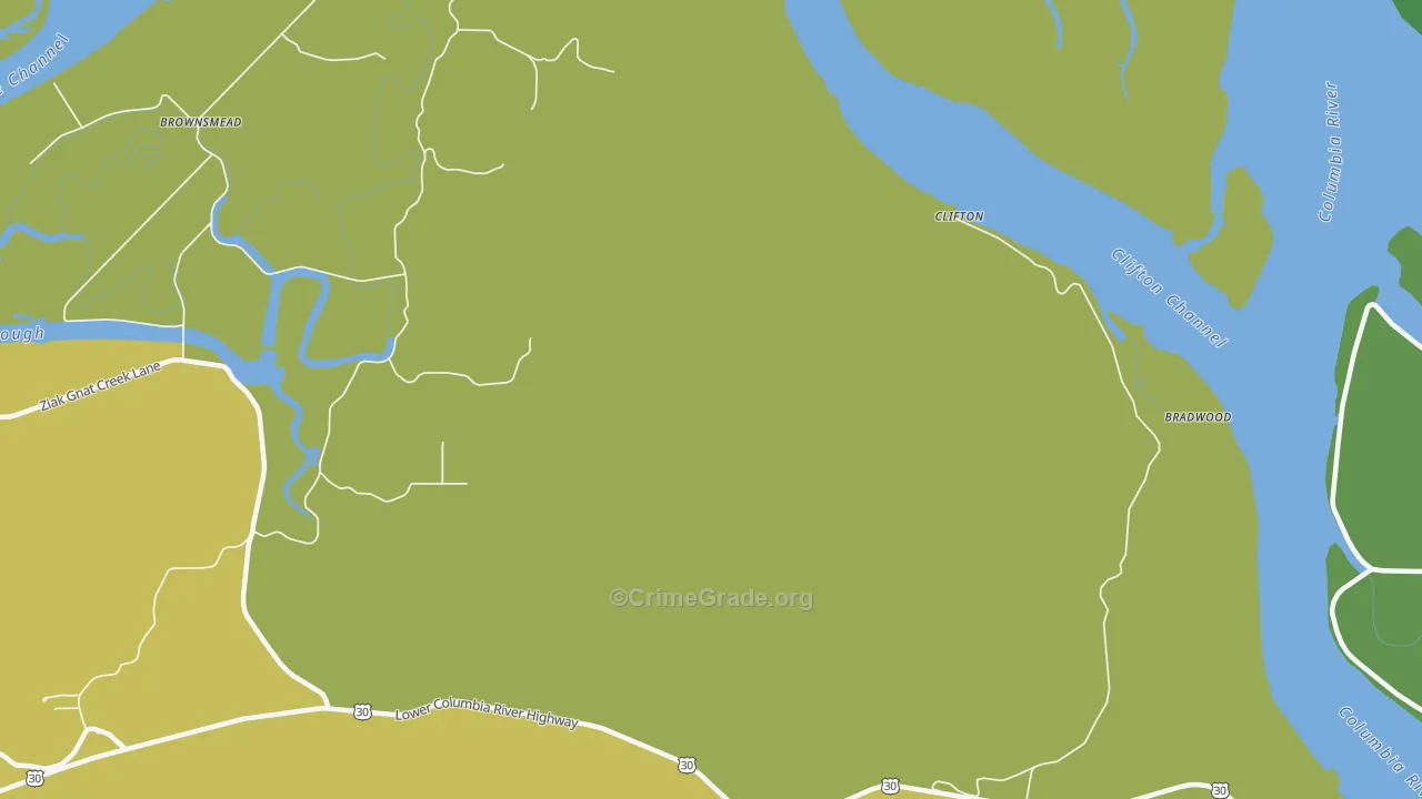 Clifton, OR Map of Vehicle Theft Rates