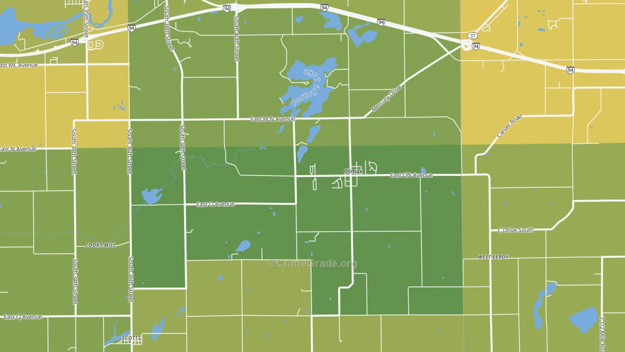 Climax, MI Map of Vehicle Theft Rates