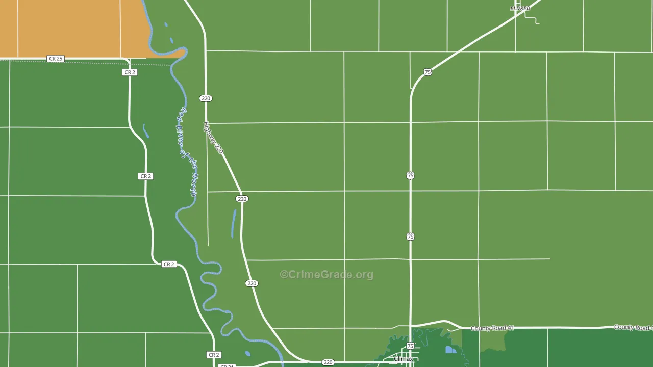 Climax, MN Map of Vehicle Theft Rates