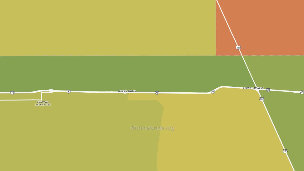 Clines Corners, NM Map of Vehicle Theft Rates
