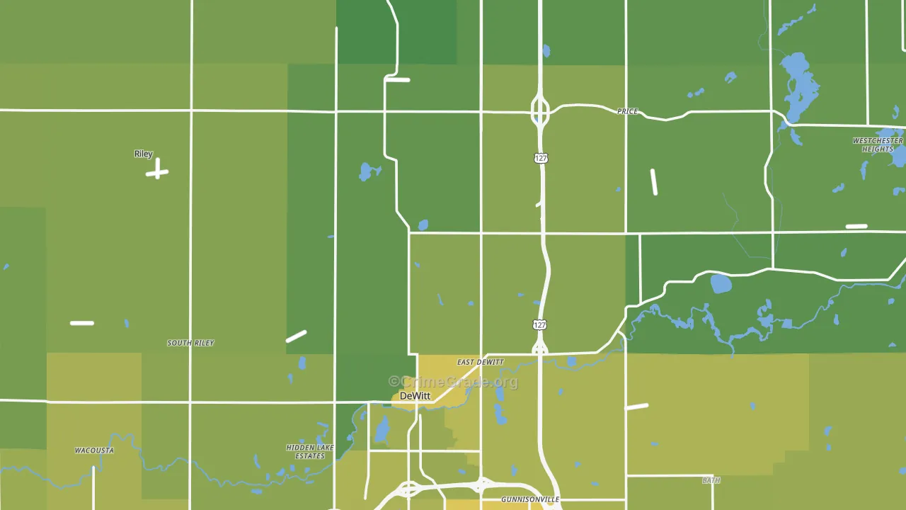 Clinton County, MI Map of Vehicle Theft Rates