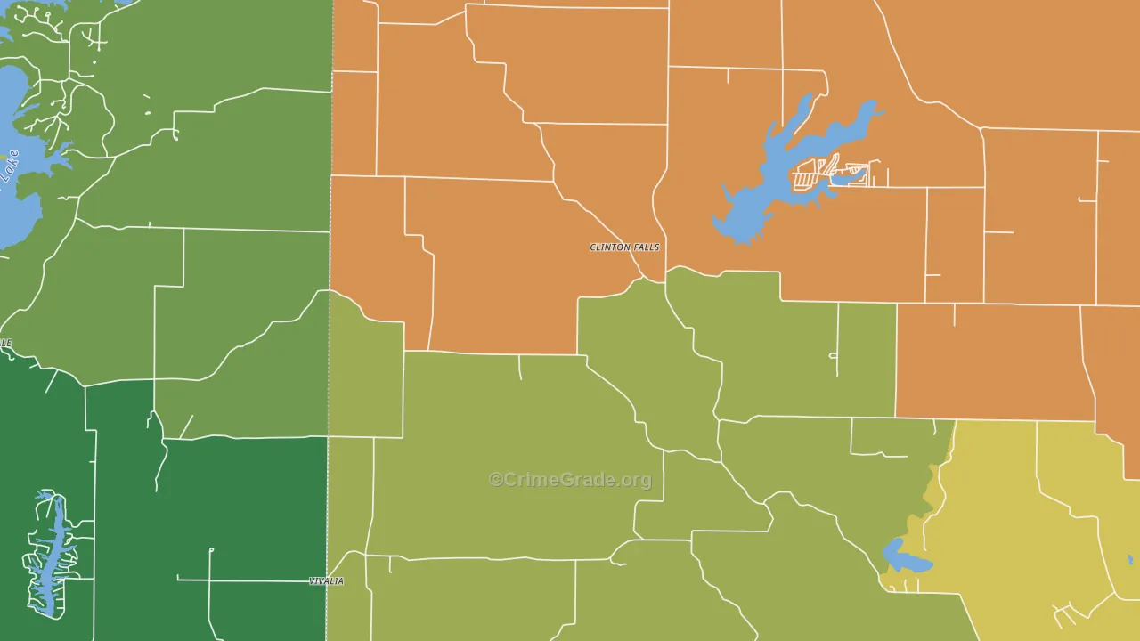 Clinton Falls, IN Map of Vehicle Theft Rates