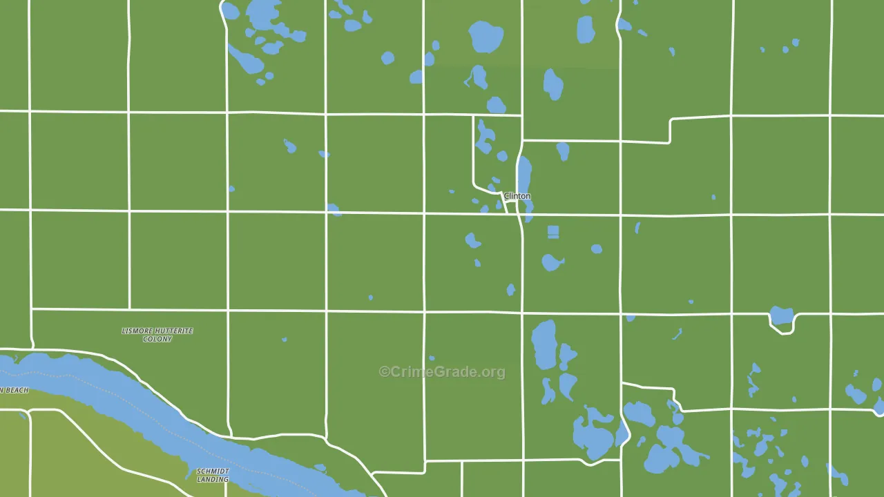 Clinton, MN Map of Vehicle Theft Rates