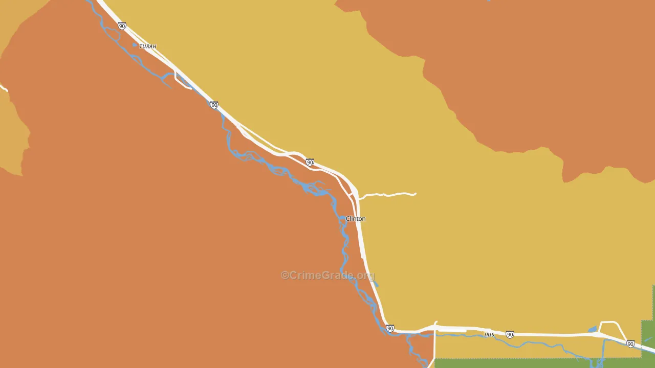 Clinton, MT Map of Vehicle Theft Rates