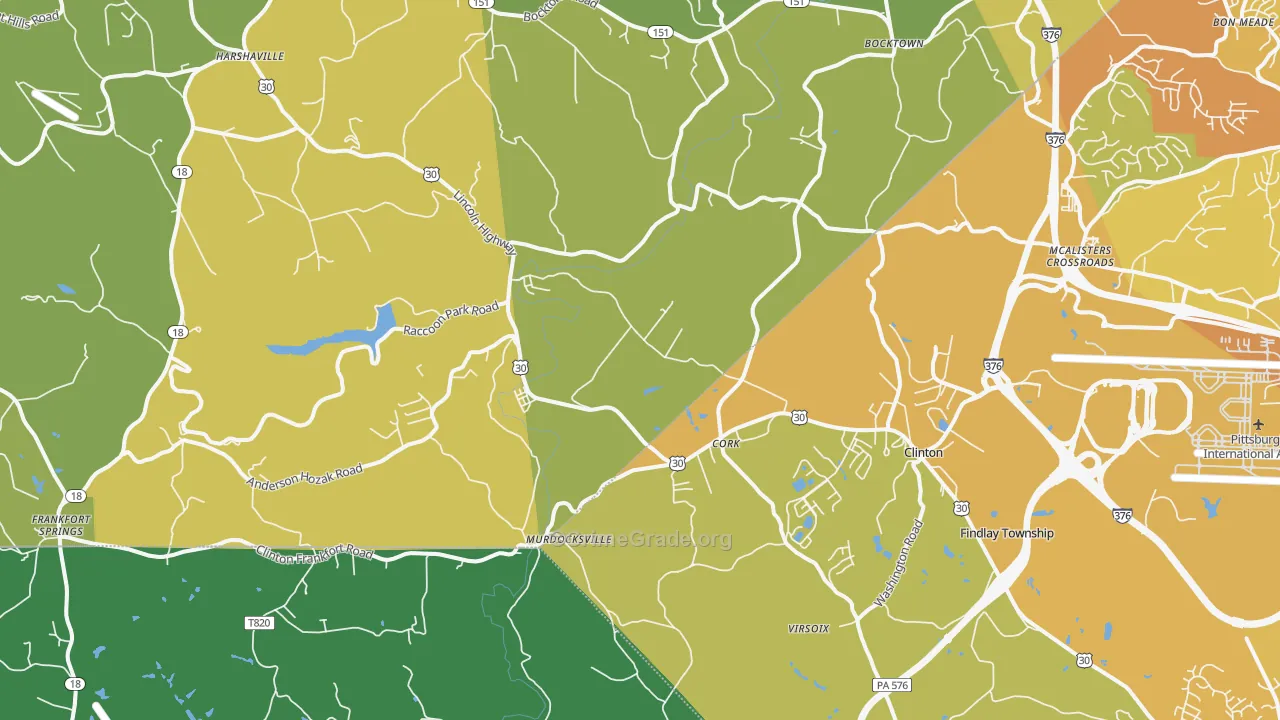Clinton, PA Map of Vehicle Theft Rates