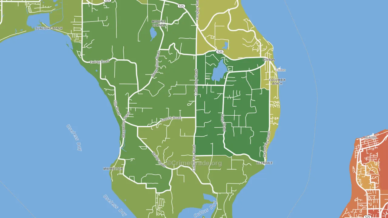 Clinton, WA Map of Vehicle Theft Rates