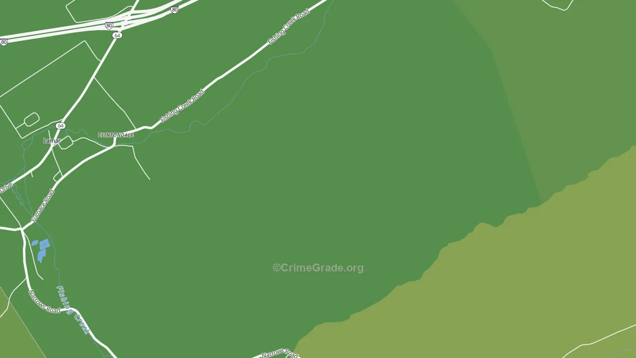 Clintondale, PA Map of Vehicle Theft Rates