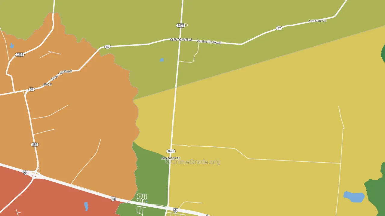Clintonville, KY Map of Vehicle Theft Rates